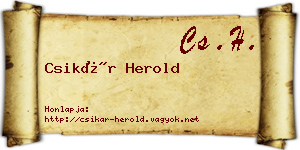 Csikár Herold névjegykártya